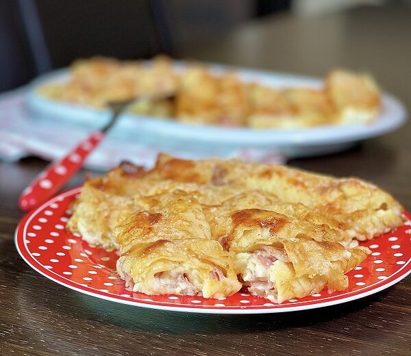 Homemade HAM and CHEESE MANICOTTI with crepes