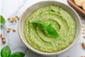 Easy Creamy Basil Chickpea Hummus Recipe (Pesto Style)