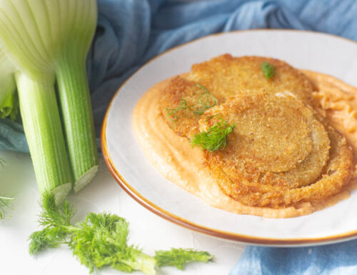 Fennel cutlet on chickpea cream