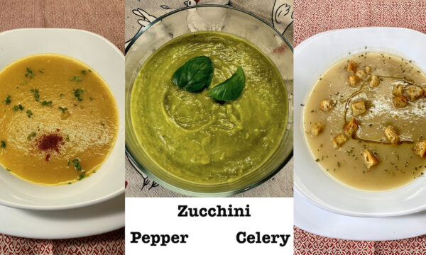 PEPPER ZUCCHINI AND CELERY CREAM SOUPS