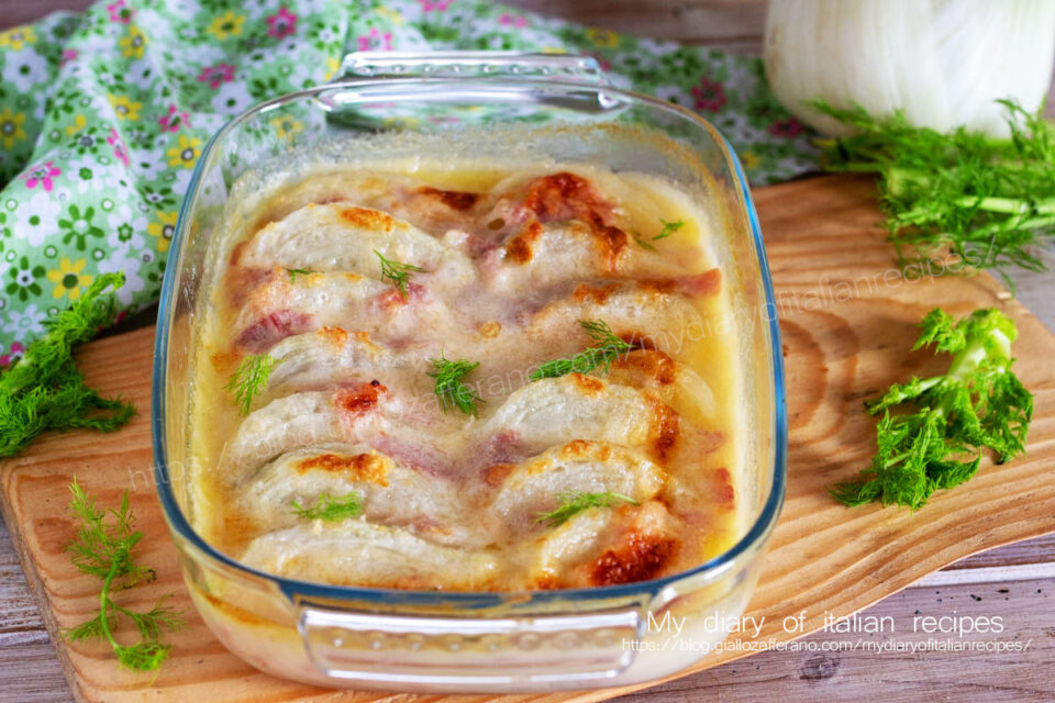 Italian style baked fennel with ham