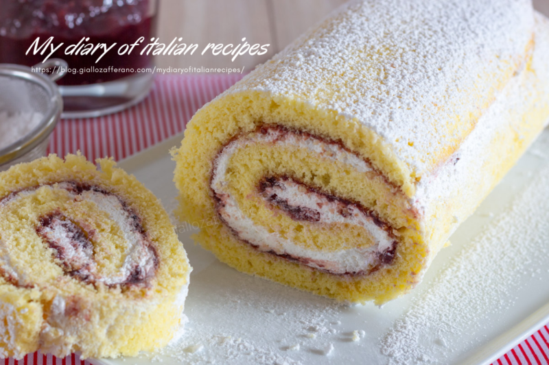 Cake roll with jam and cream