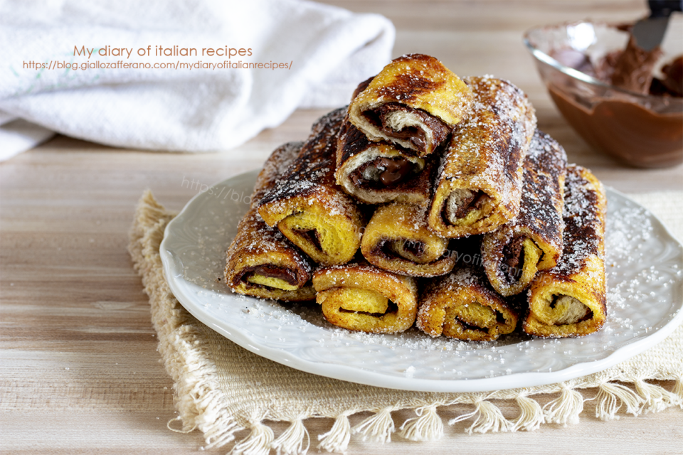 French-fried bread and nutella rolls