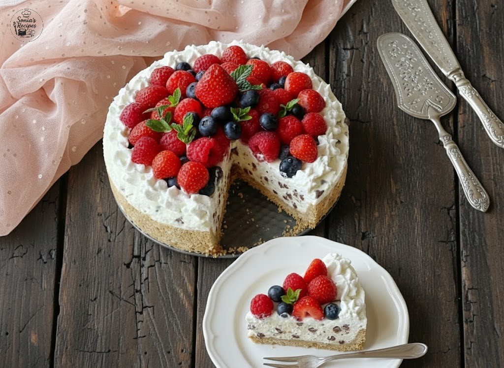 Easy No-Bake Mixed Berry Cheesecake