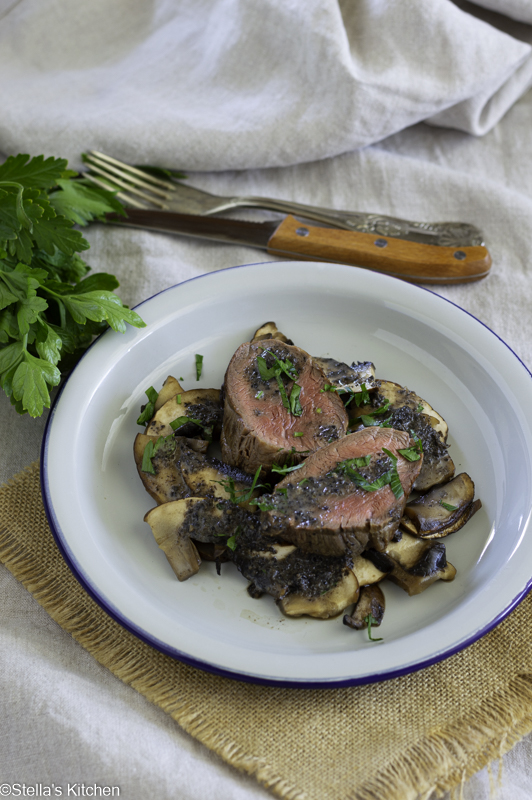 Tenderloin with mushrooms and truffles