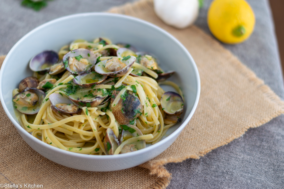 Linguini with clams Stella's Kitchen