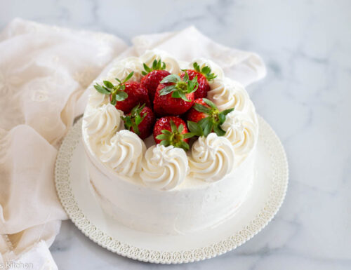 Cream and strawberry cake