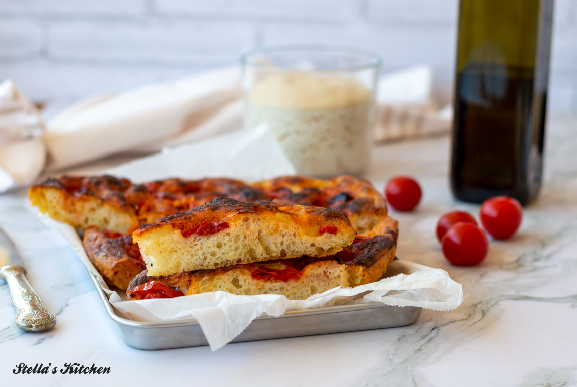 Fluffy Sourdough Focaccia