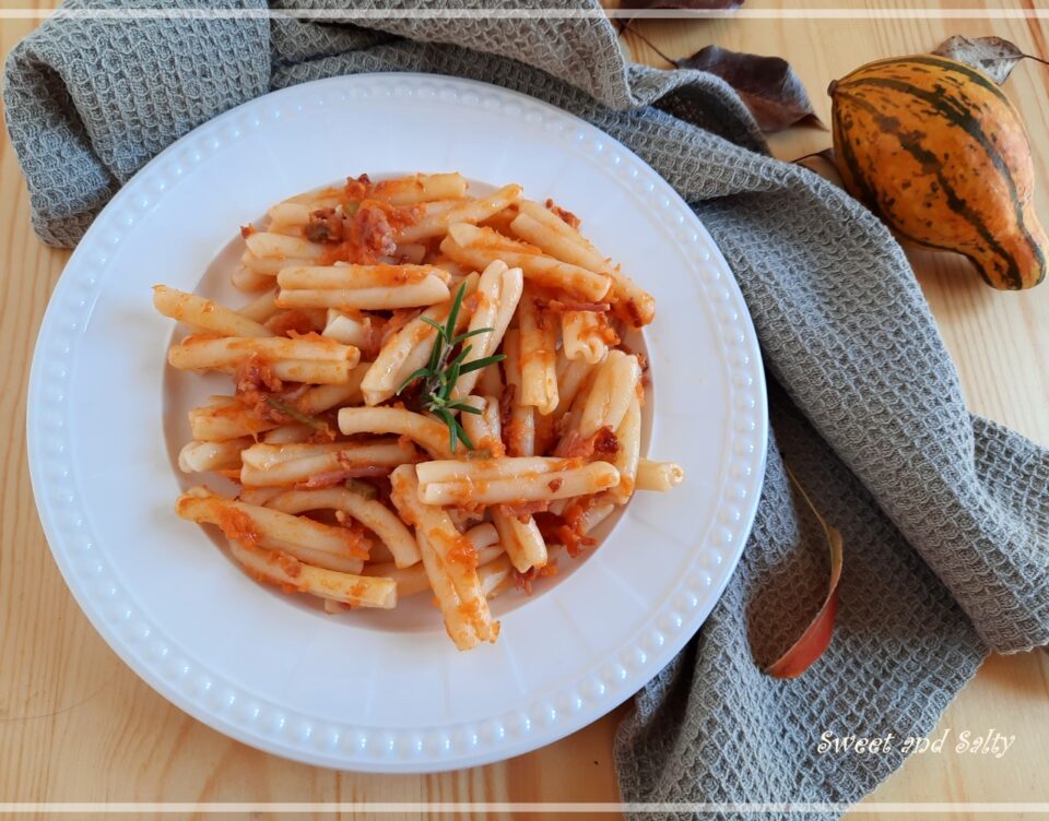 Pumpkin and speck pasta