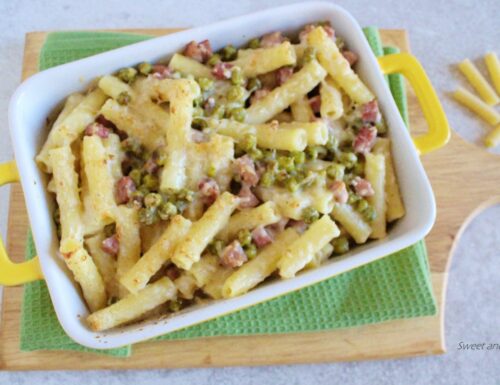 Baked Pasta with Ham and Peas