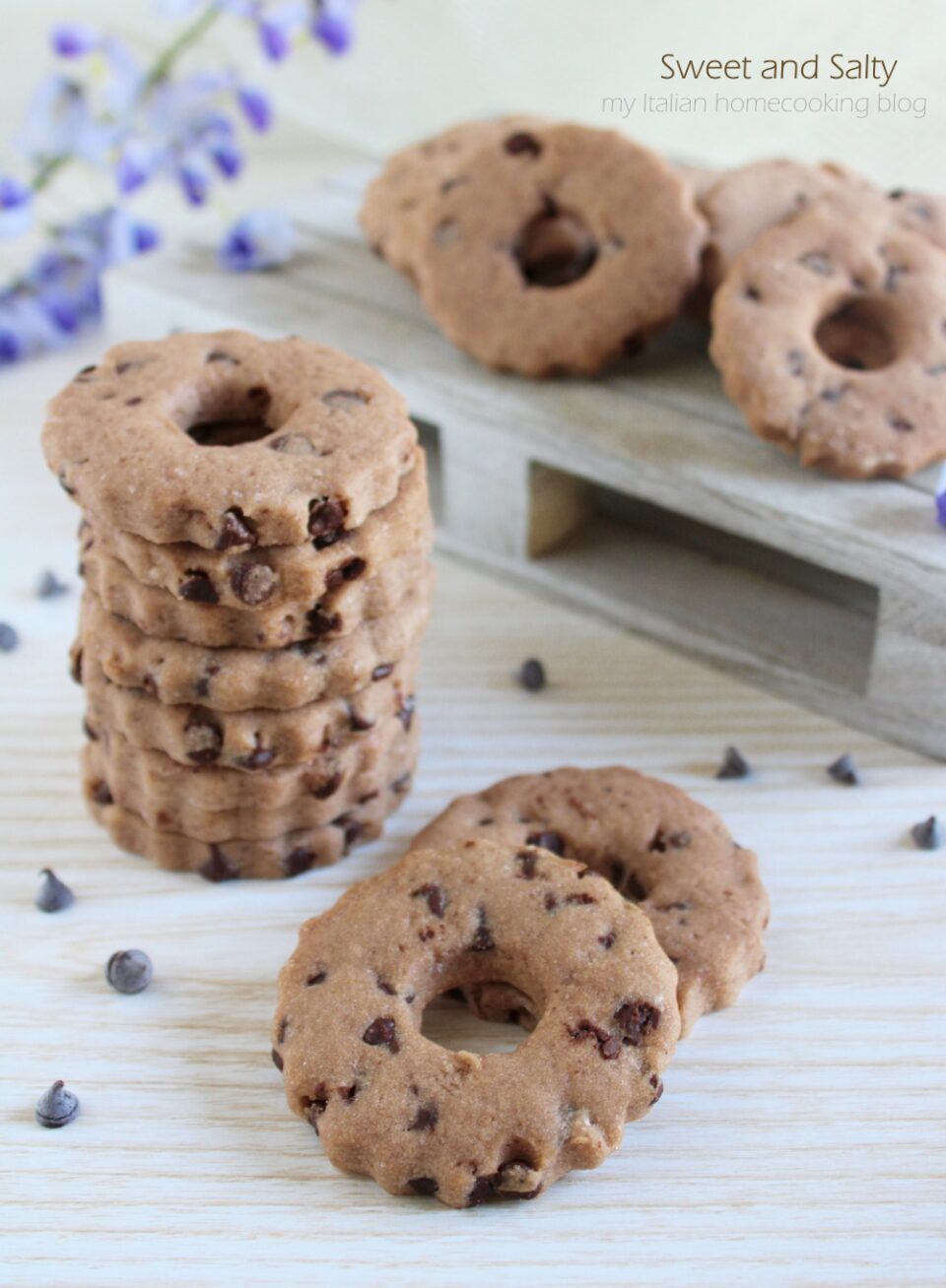 Dark Cookies with chocolate chips