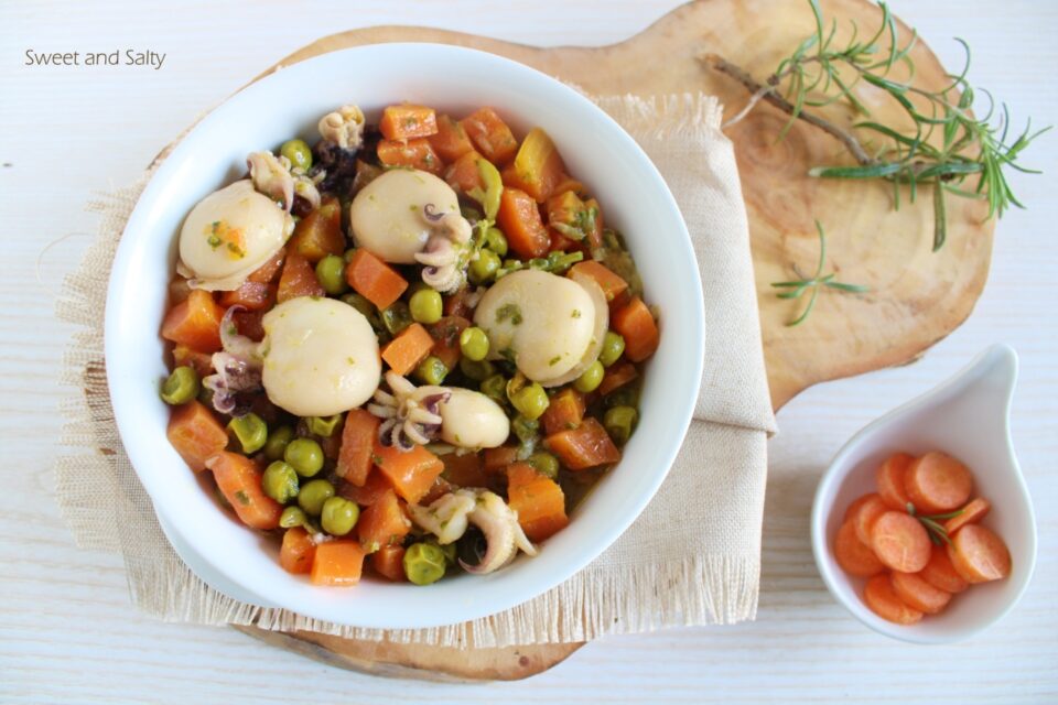 Cuttlefish with Peas and Carrots