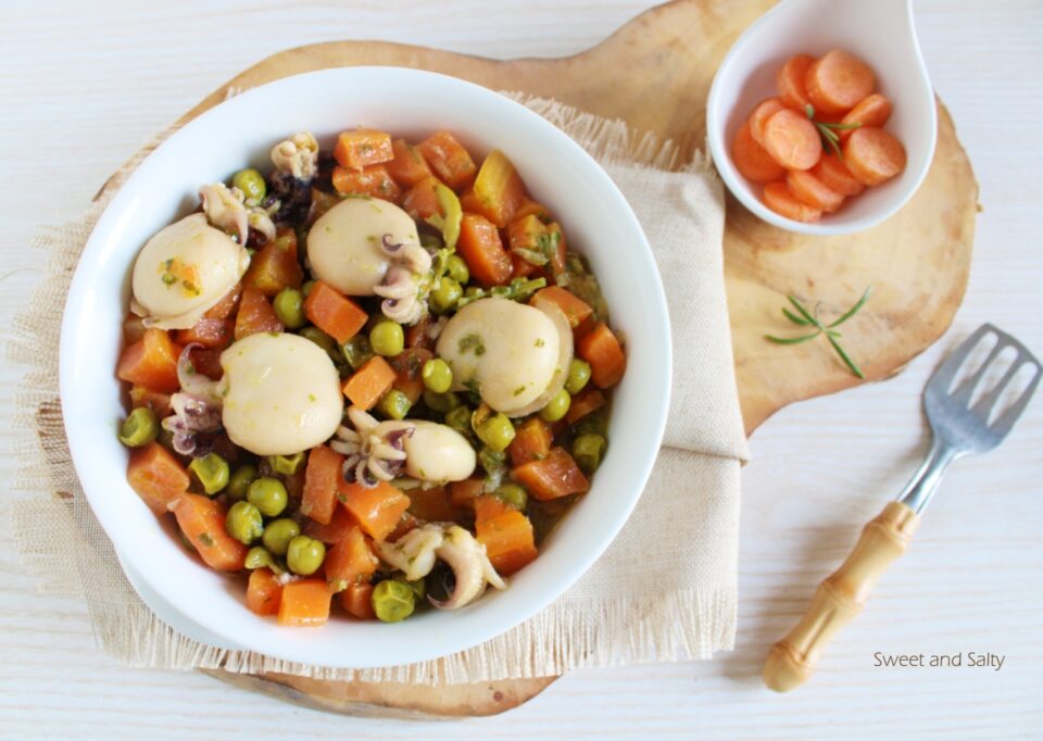 Cuttlefish with Peas and Carrots