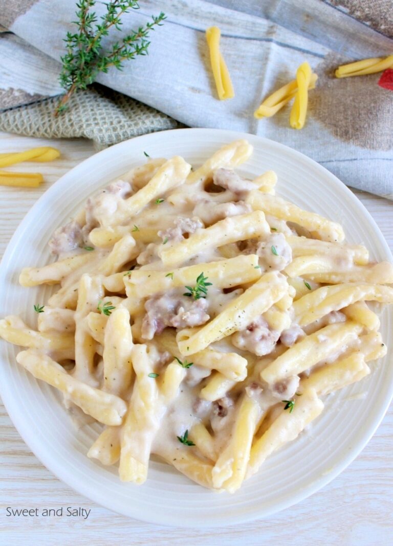 Sausage Pasta in a Bechamel Sauce - Sweet and Salty