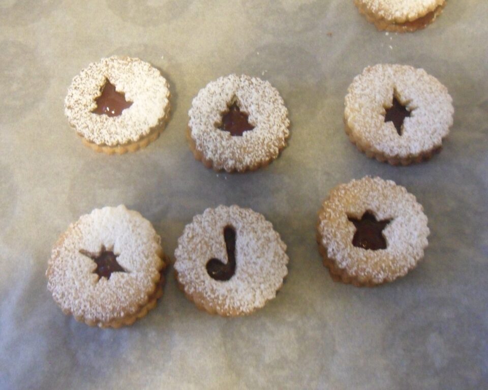 make biscuits sandwiches for linzer cookies by tasty corner