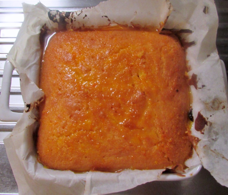spread the clementine cake with the syrup