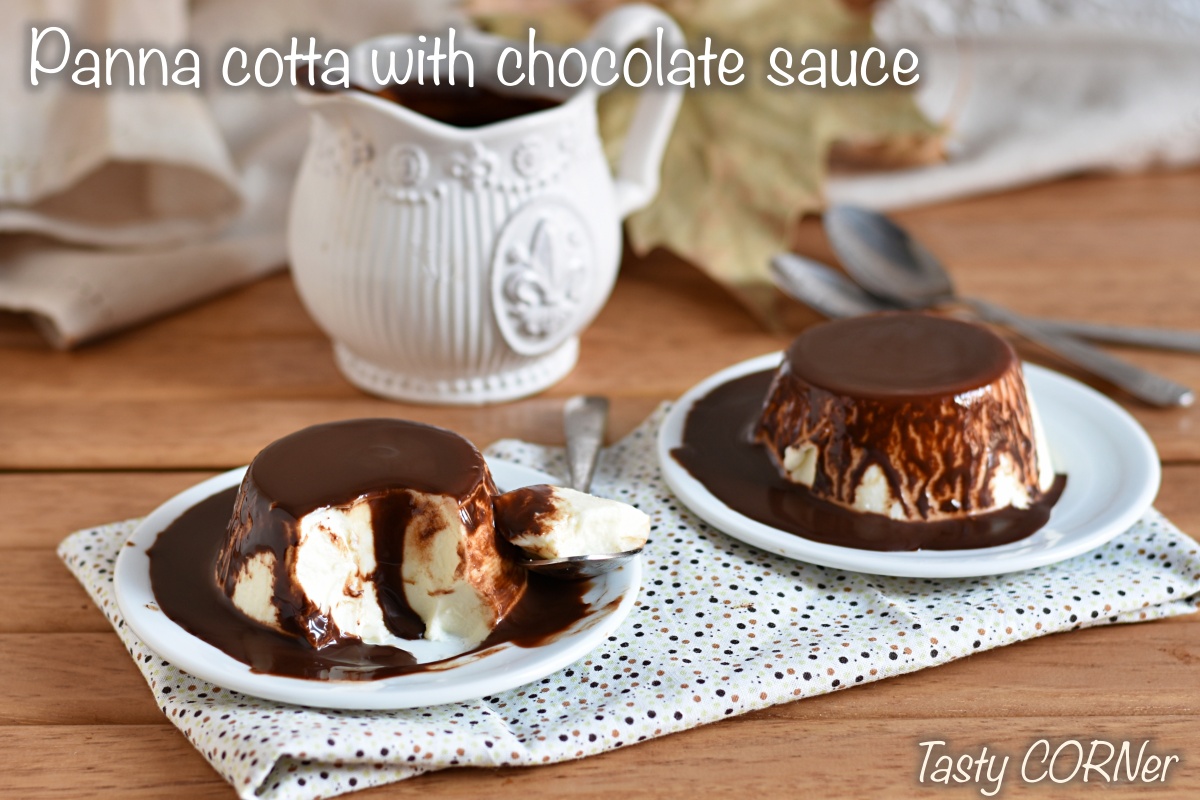 italian panna cotta with chocolate sauce authentic original recipe by tastycorner