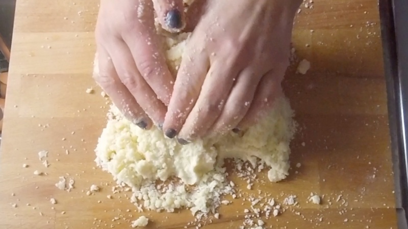 the shortcrust pastry is still a little crumbly