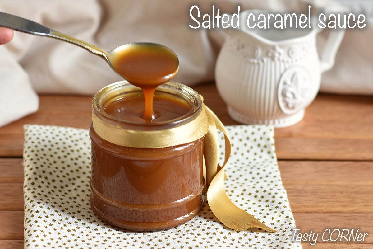 easy homemade salted caramel sauce only 4 ingredients by tastycorner