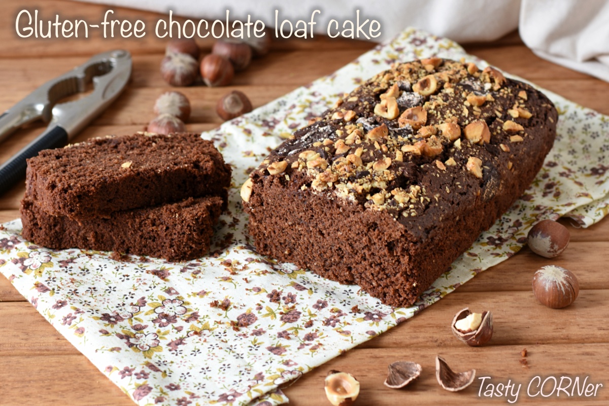 Gluten-free chocolate loaf cake with rice flour fudgy moist for breakfast by tastycorner
