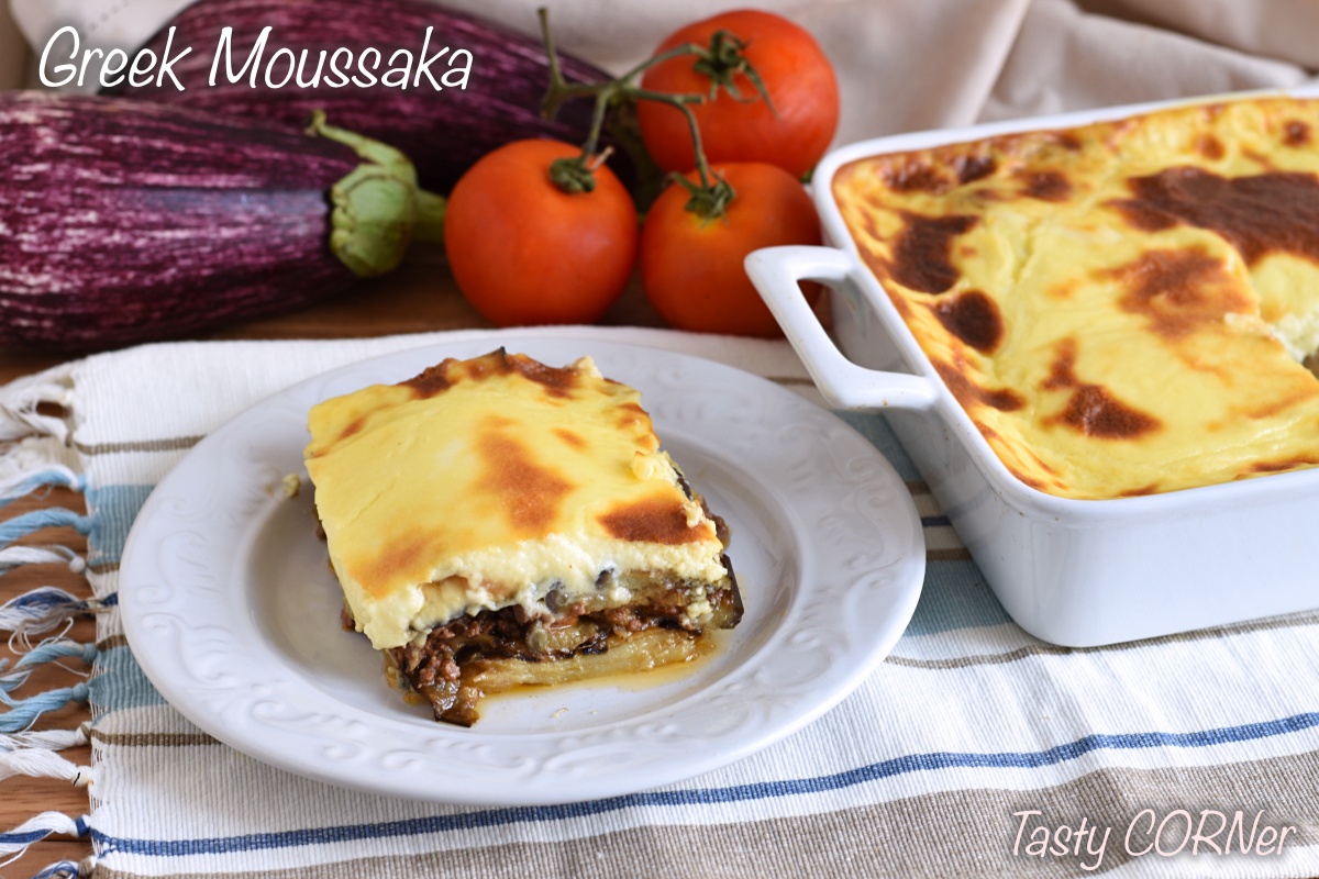 authentic greek moussaka traditional recipe with eggplants and potatoes by tasty corner