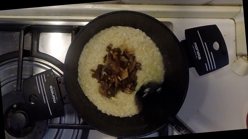 add dried porcini mushrooms to the risotto