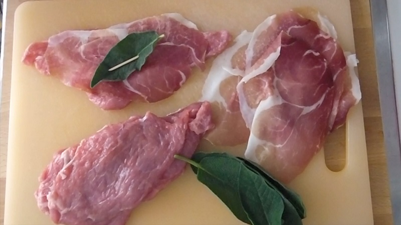 fix the prosciutto on the meat for the oiginal saltimbocca alla romana recipe