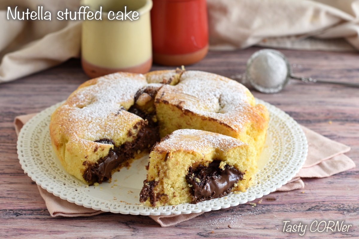 nutella stuffed cake easy and quick recipe with cream cheese in the dough also glutenfree by tasty corner