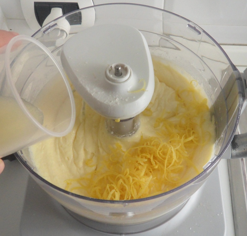 add lemon juice and zest to the soft lemon cake glutenfree