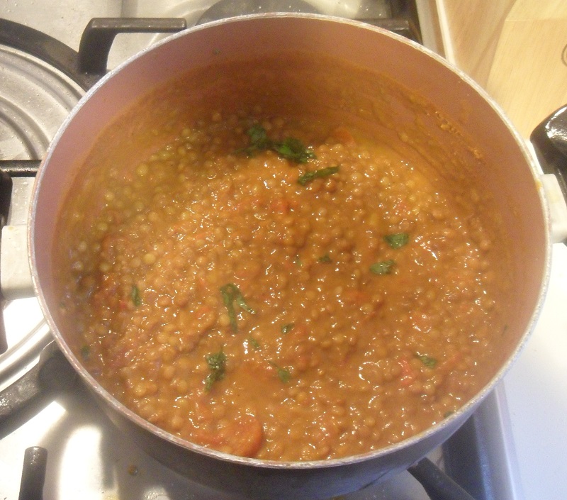 the vegetarian lentil chli is ready