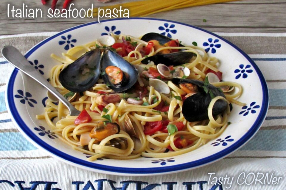 italian seafood pasta linguine authentic recipe from sicily pasta with mussels and calamari by tastycorner blog