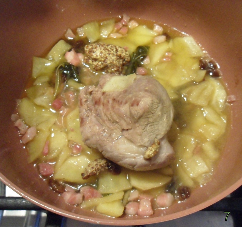 add dijon mustard to the pork tenderloin with apples