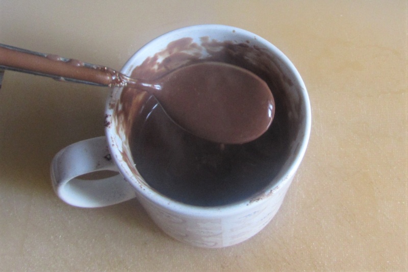 the microwave hot chocolate is creamy and thick