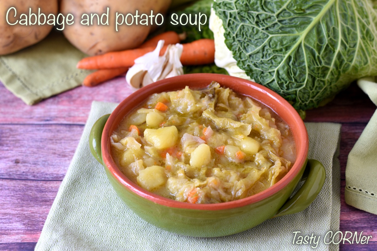 cabbage and potato soup healthy recipe for a winter cozy vegetarian meal by tastycorner