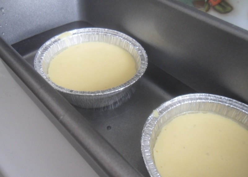 how to cook parmesan flans in bain-marie (water bath)