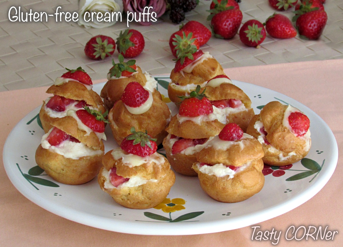 gluten-free cream puffs recipe for hollow and puffy choux pastry eclairs with rice flour
