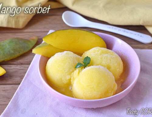 Mango sorbet (3 ingredients easy recipe)