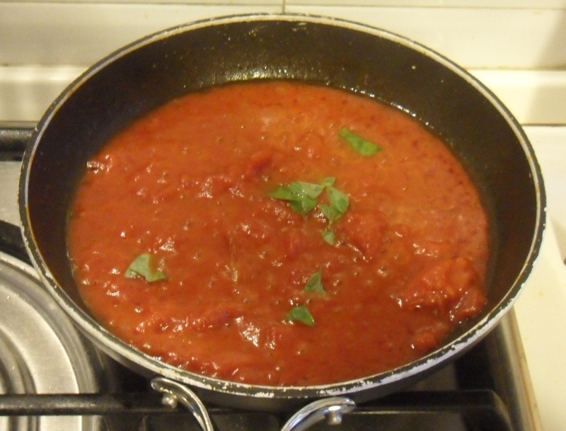 add basil or oregano to the eggs in tomato sauce