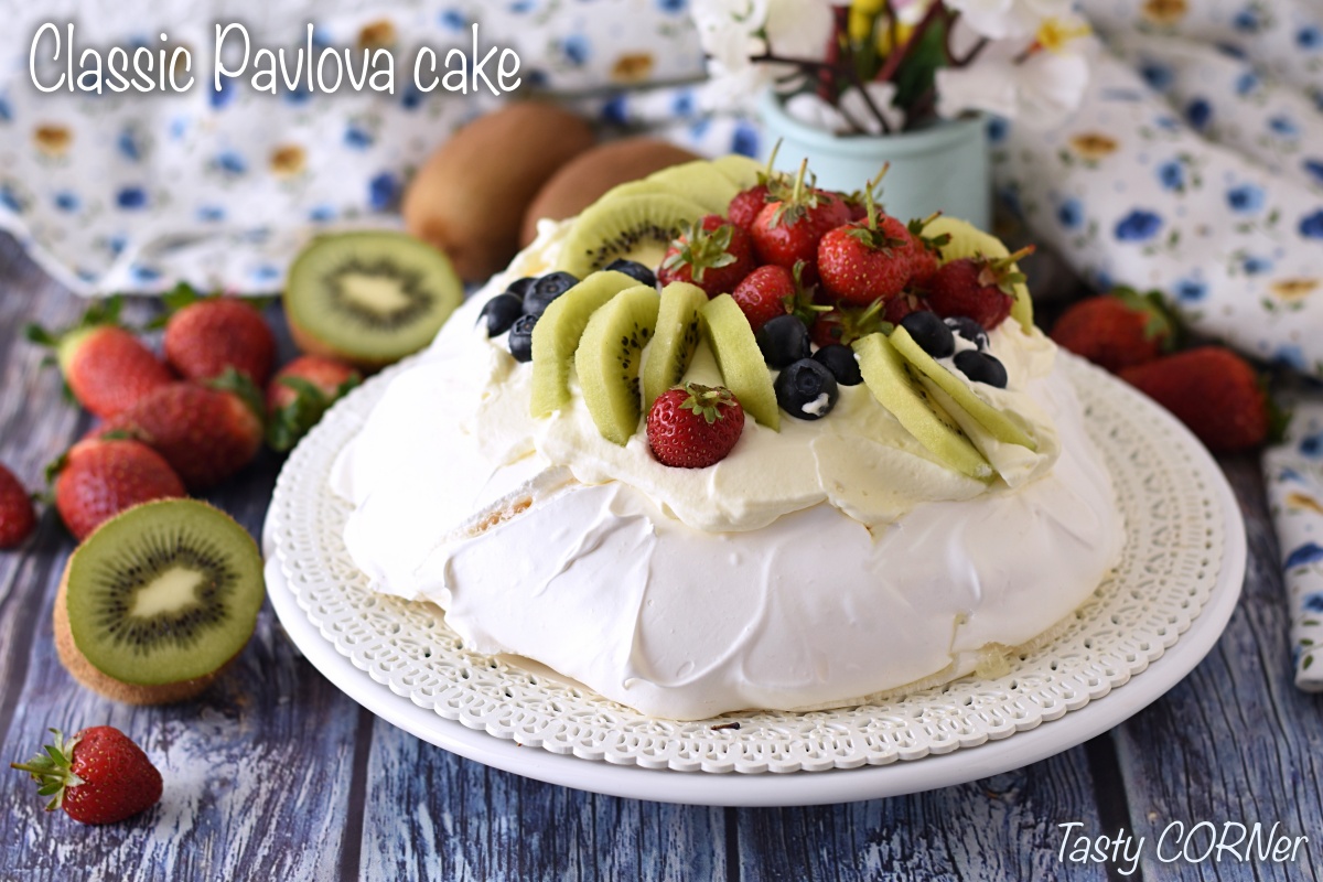 classic pavlova cake no pastry bag easy no fail recipe with fruits decoration by tasty corner blog