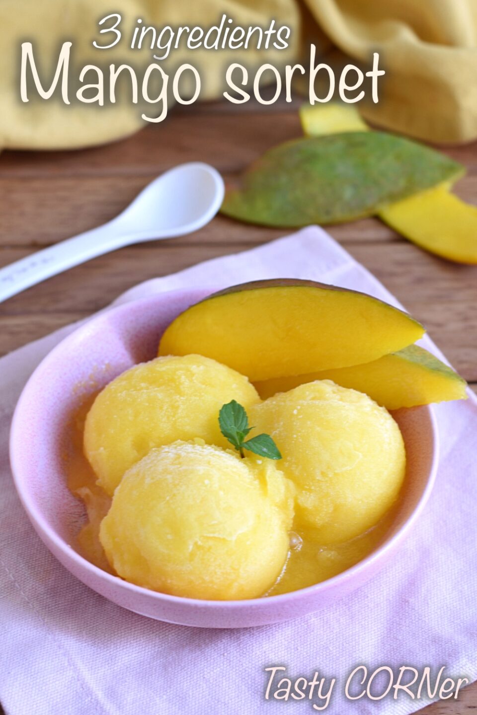 en_v_ 3 ingredients mango sorbet easy recipe creamy sorbet with or without ice cream maker by tasty corner
