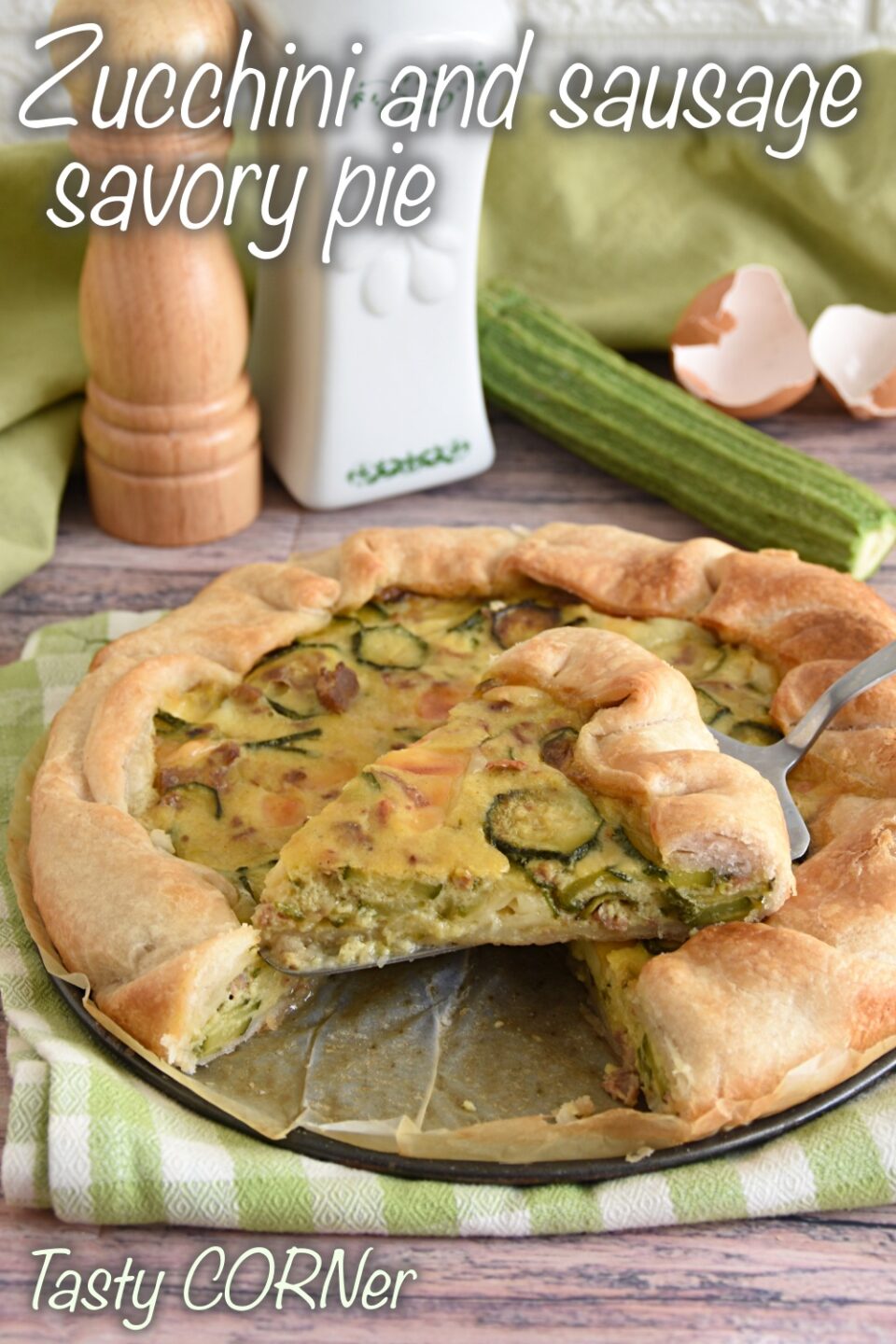 en_v_ zucchini and sausage savory pie with puff pastry easy recipe by tasty corner