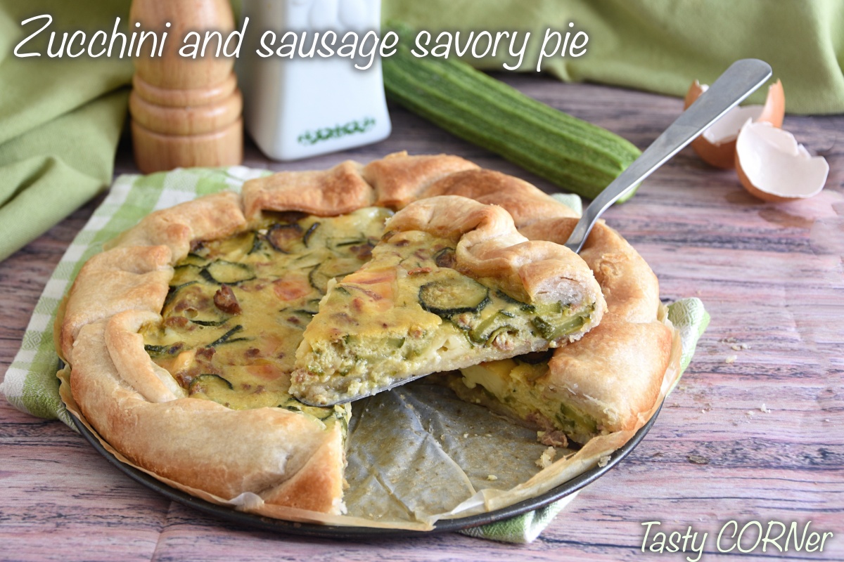 zucchini and sausage savory pie with puff pastry easy recipe by tasty corner