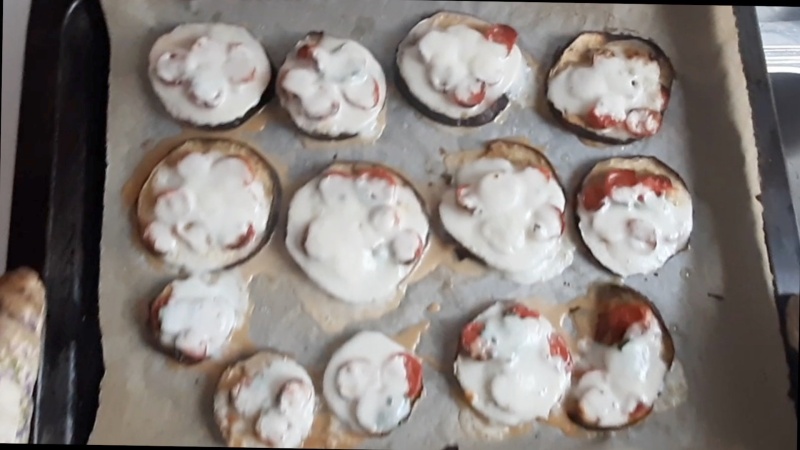 the low carb mini aubergine pizzas are ready