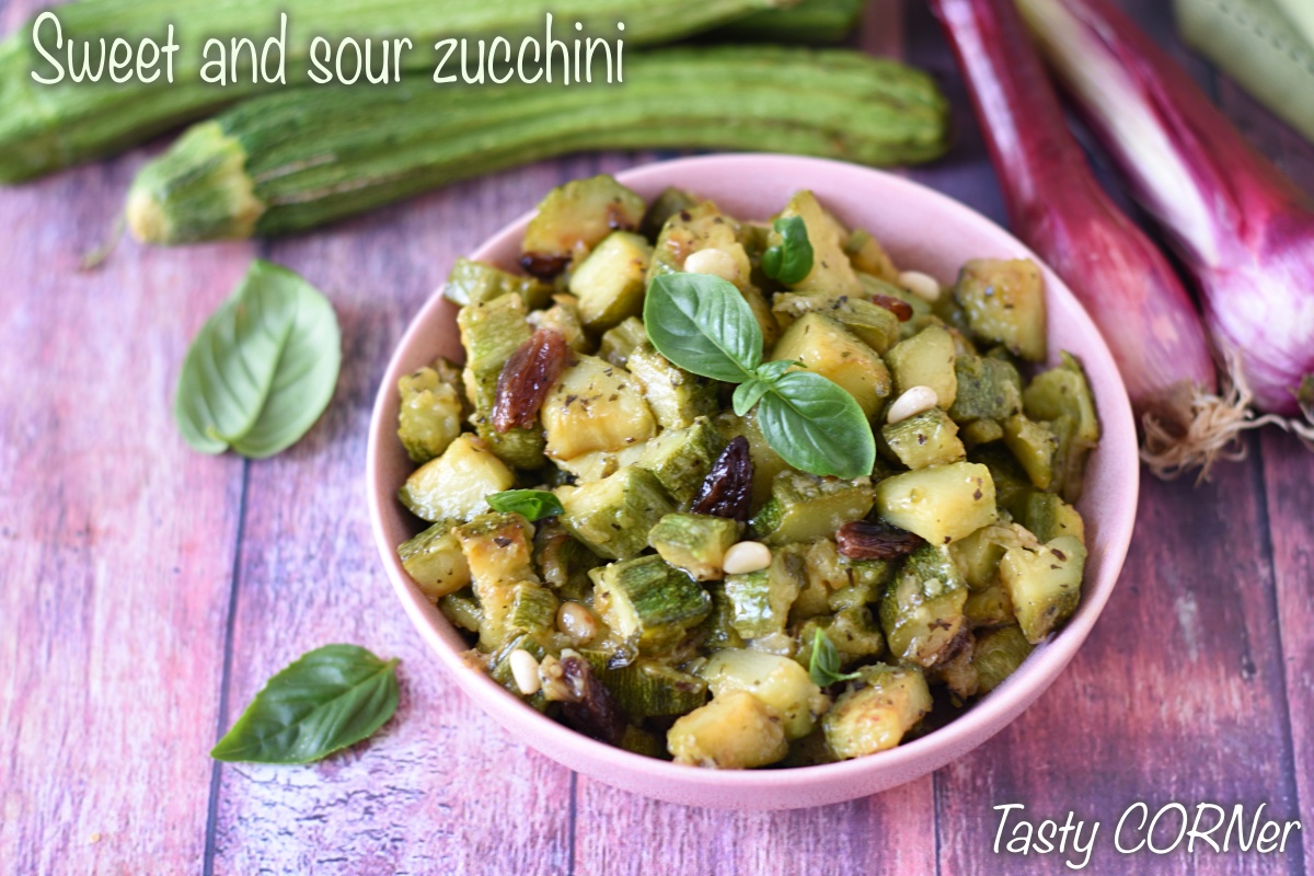 sweet and sour zucchini recipe zucchini caponata italian recipe with courgettes raisins pine nuts by tastycorner