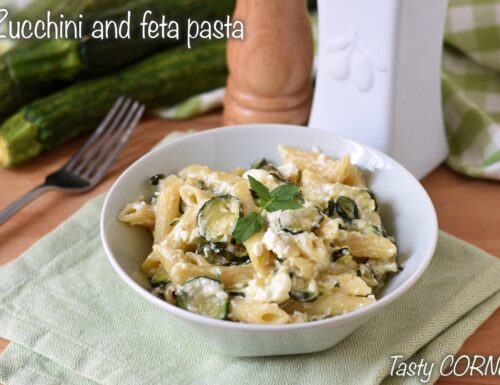 Zucchini and feta pasta