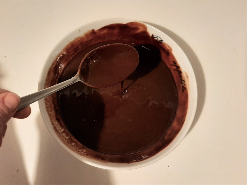 melt dark chocolate for the classic caprese cake