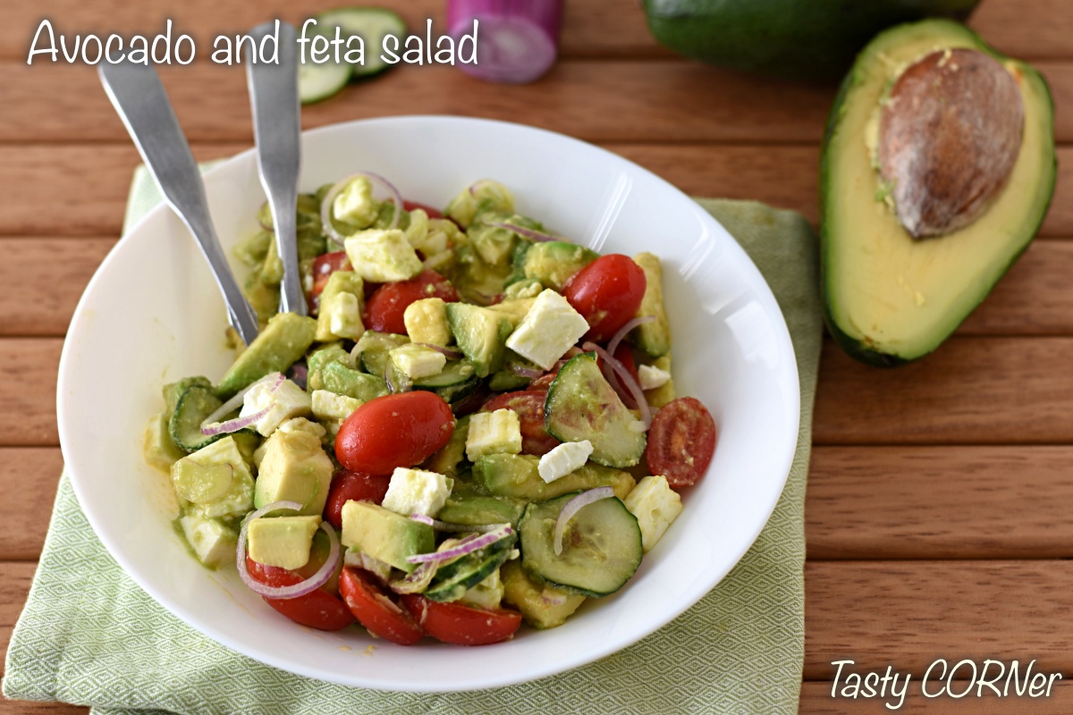 avocado and feta salad easy and healthy meal creamy salad with feta cheese and cherry tomato by tasty corner