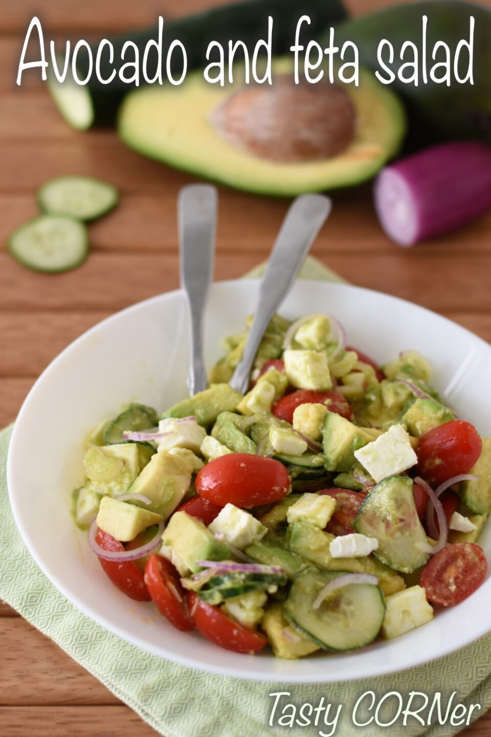 en_v_ avocado and feta salad easy and healthy meal creamy salad with feta cheese and cherry tomato by tasty corner