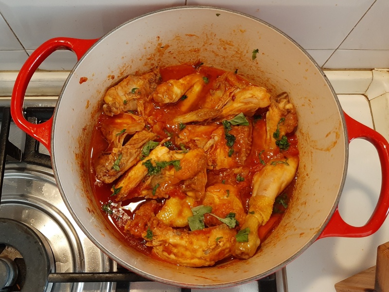 the authentic Italian chicken scarpariello is ready