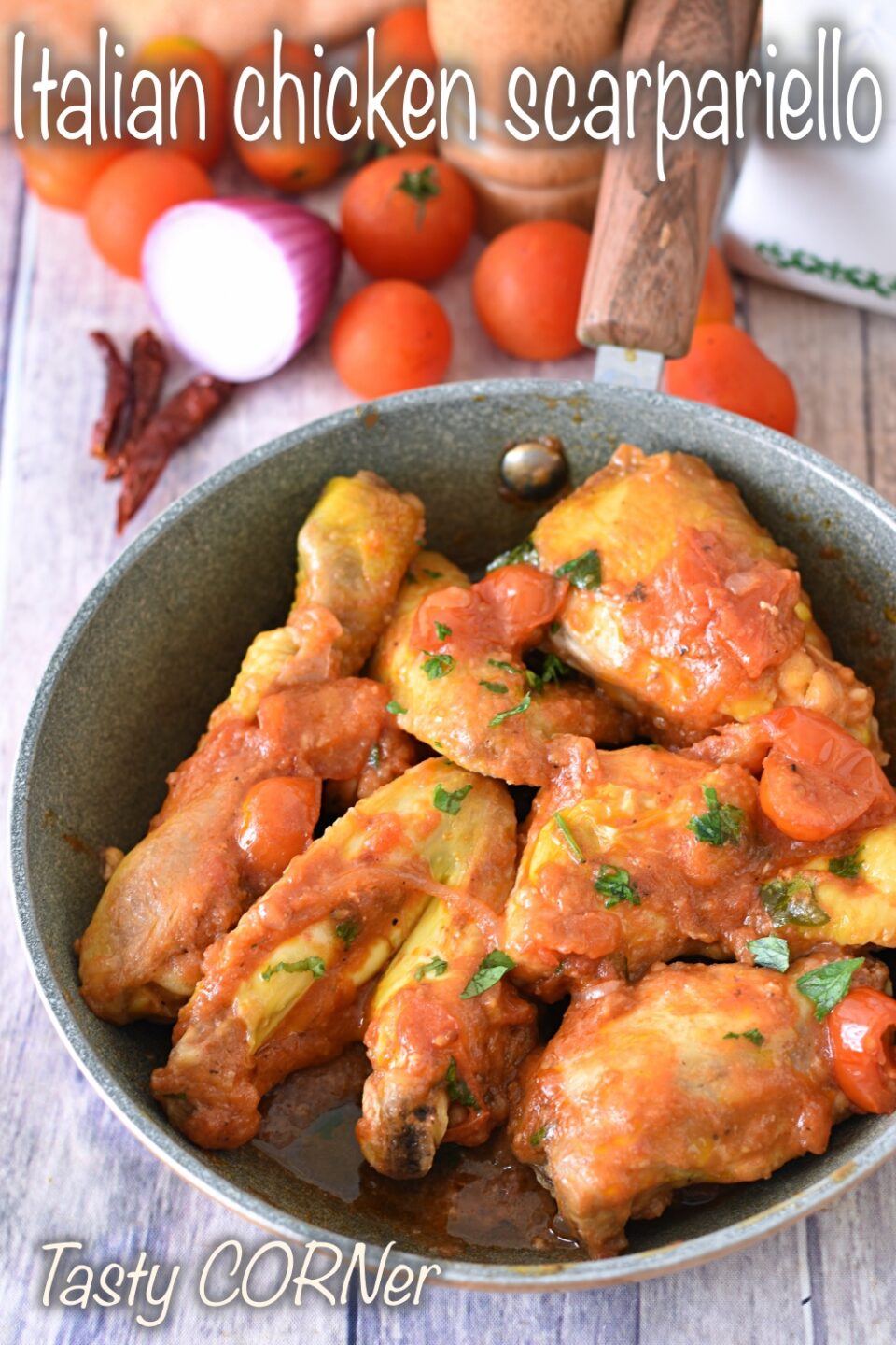 en_v_ authentic Italian chicken scarpariello original recipe without sausages or peppers ancient Neapolitan dish of humble origins by tastycorner
